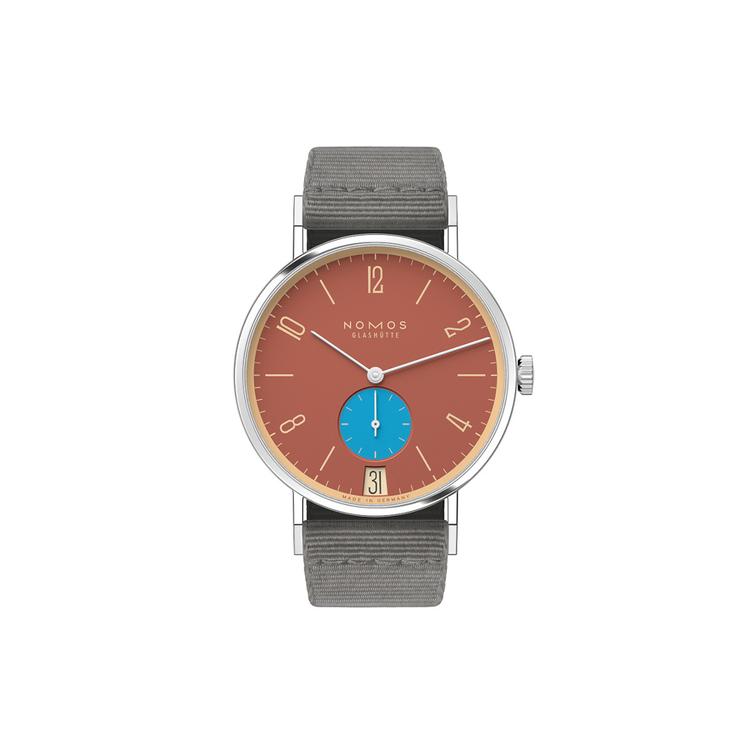 NOMOS Glashütte Tangente 38 Datum Ziegelblau Referenz: 179.S27 cover url