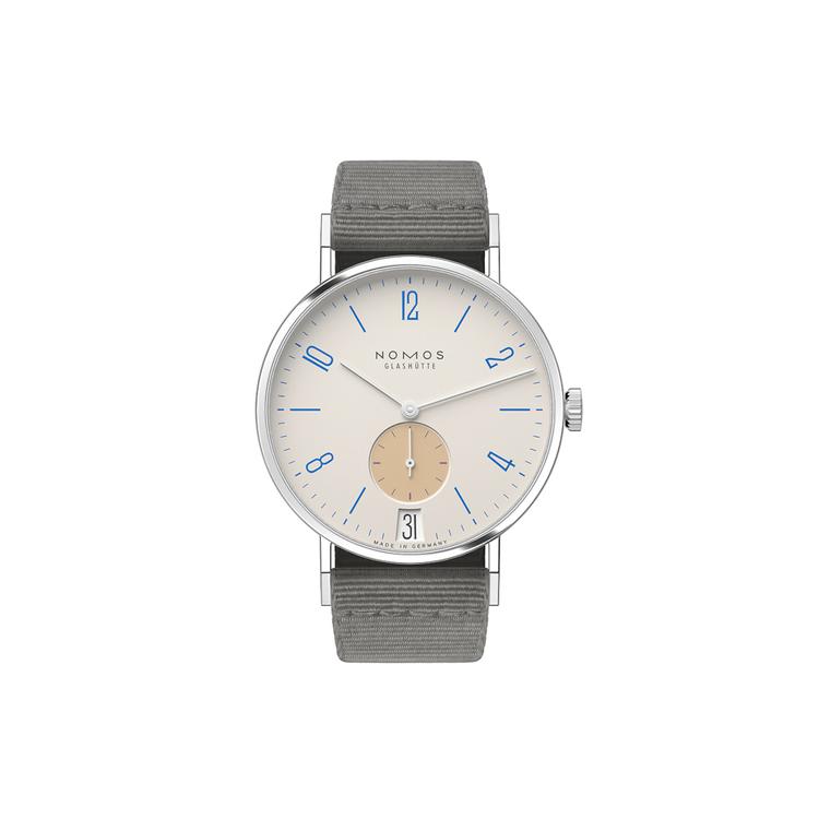 NOMOS Glashütte Tangente 38 Datum Schulhausweiß Referenz: 179.S11 cover url